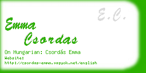 emma csordas business card